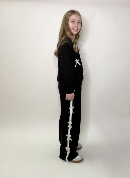 Completo Bambina Fiocchi nero e bianco