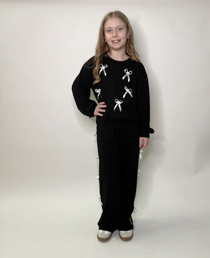 Completo Bambina Fiocchi nero e bianco