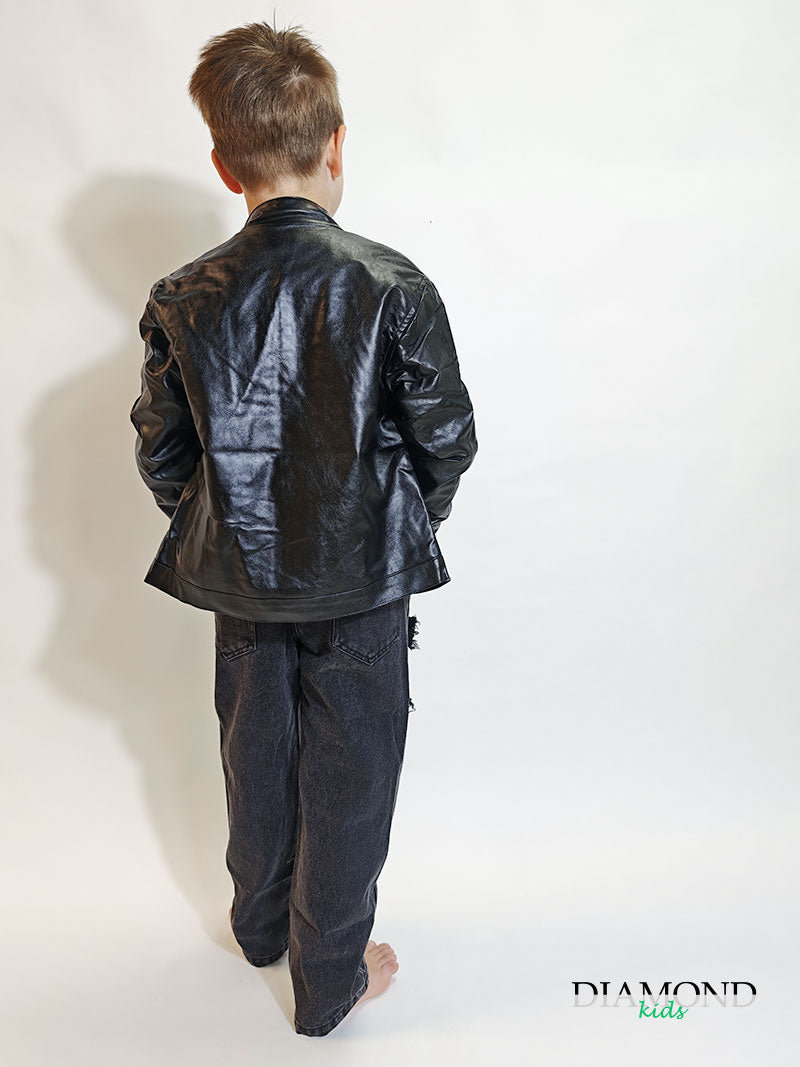 Completo Bambino Fonzie nero e beige