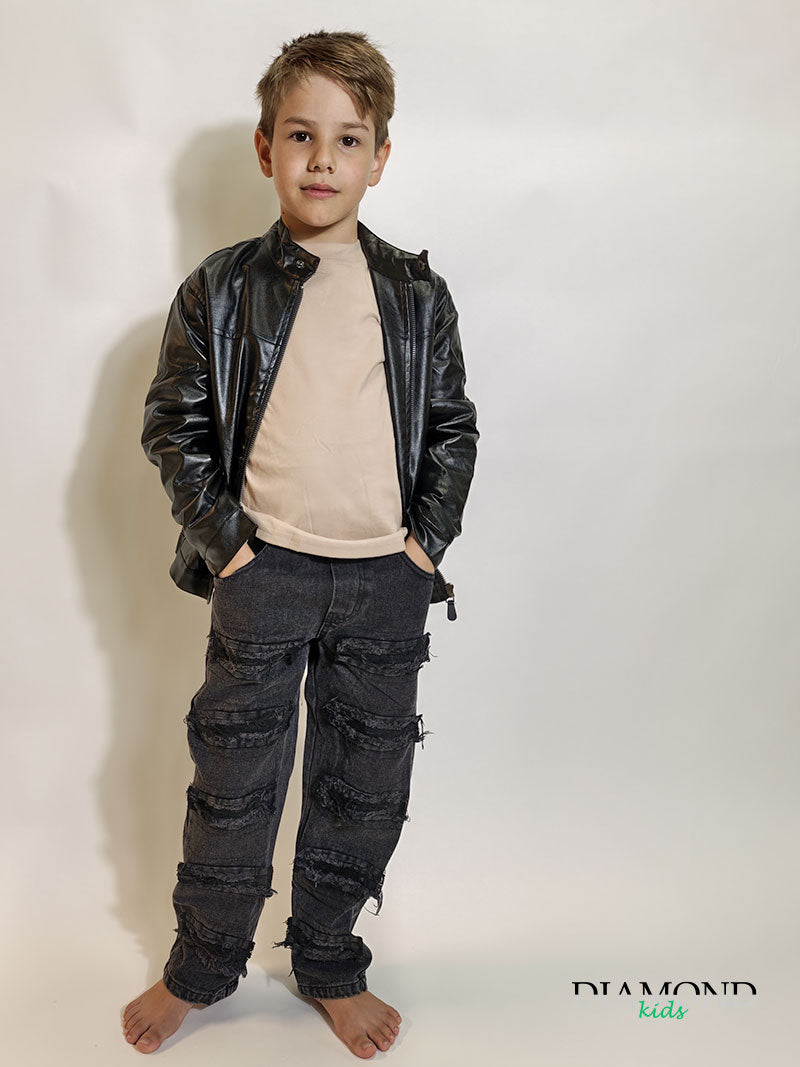 Completo Bambino Fonzie nero e beige