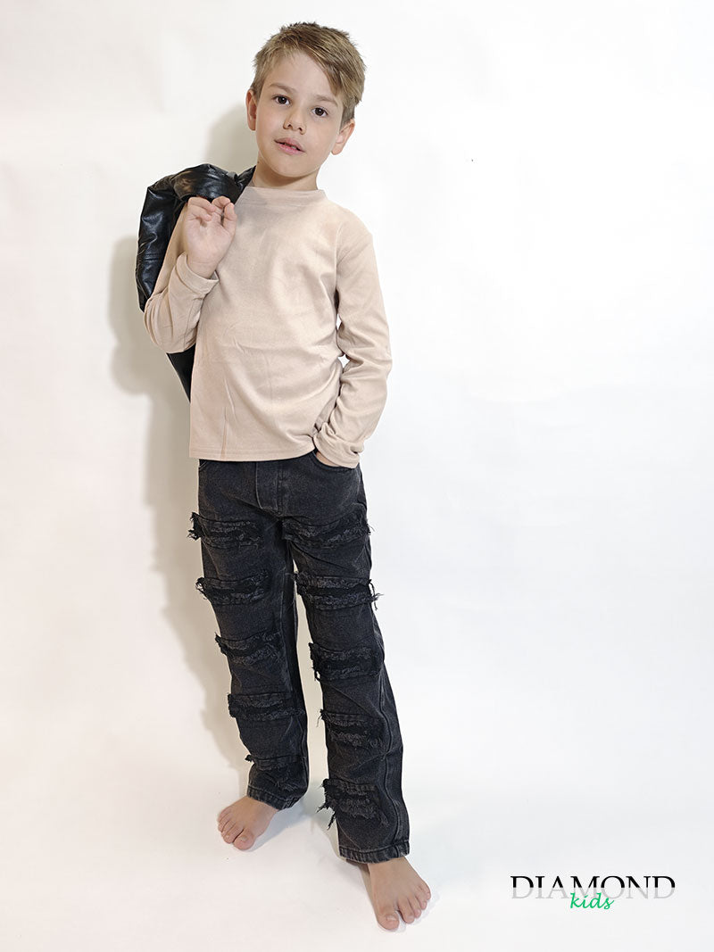 Completo Bambino Fonzie nero e beige