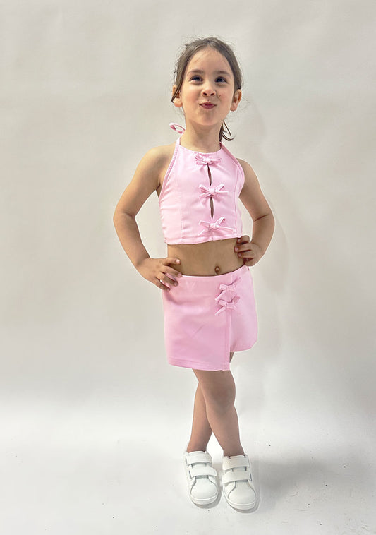 Completo Neonata fiocchi rosa