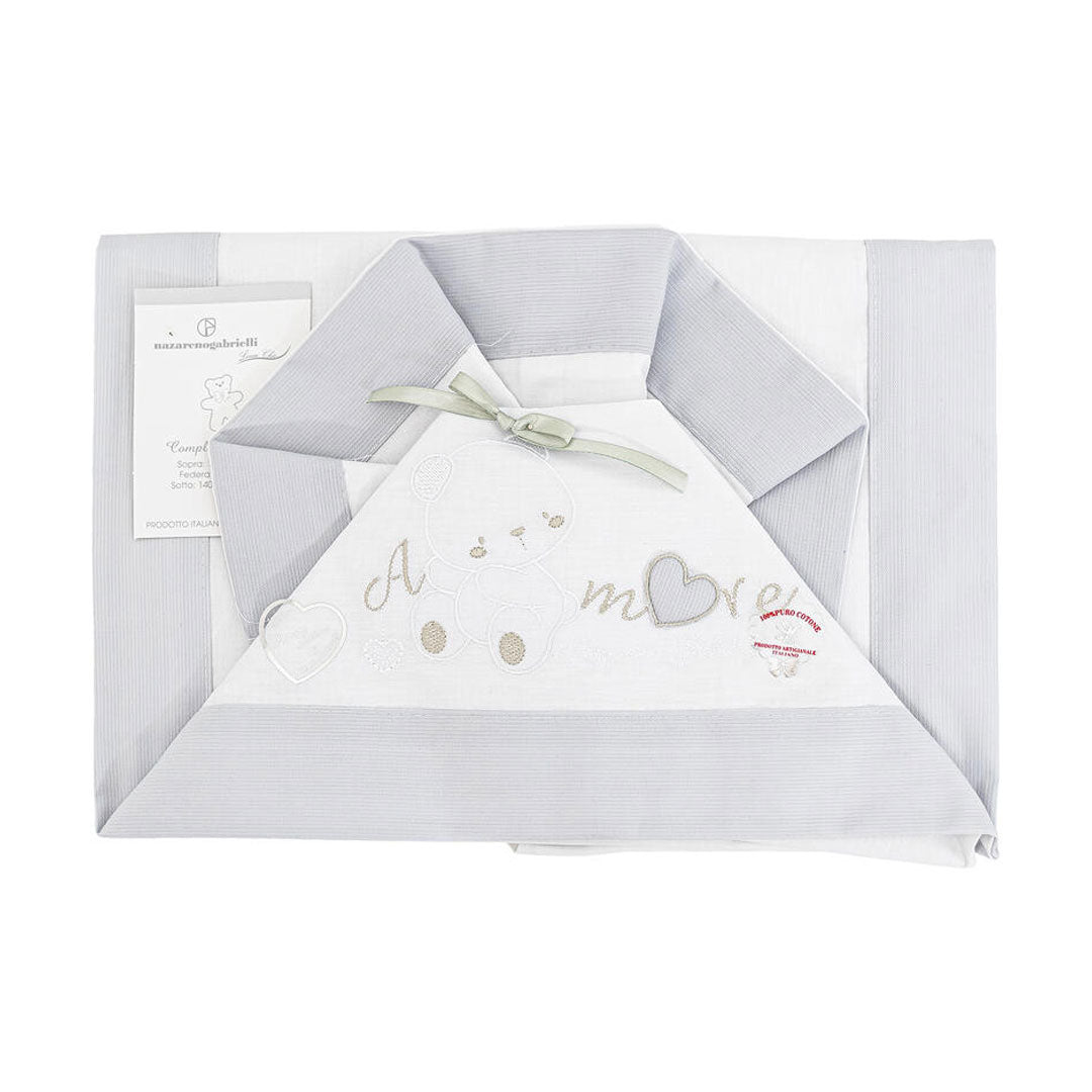 Set lenzuola lettino Amore grigio