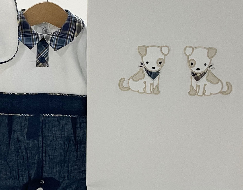 Newborn Dog Layette Tender and Beautiful Blue and White
