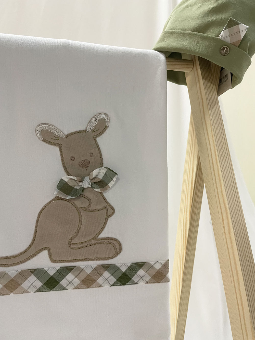 Baby Kangaroo Layette Le Chicche Cream and Green