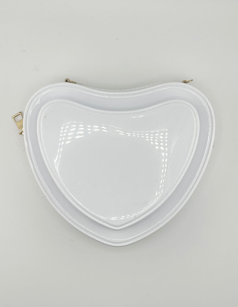 Borsa Bambina cuore lucida bianca