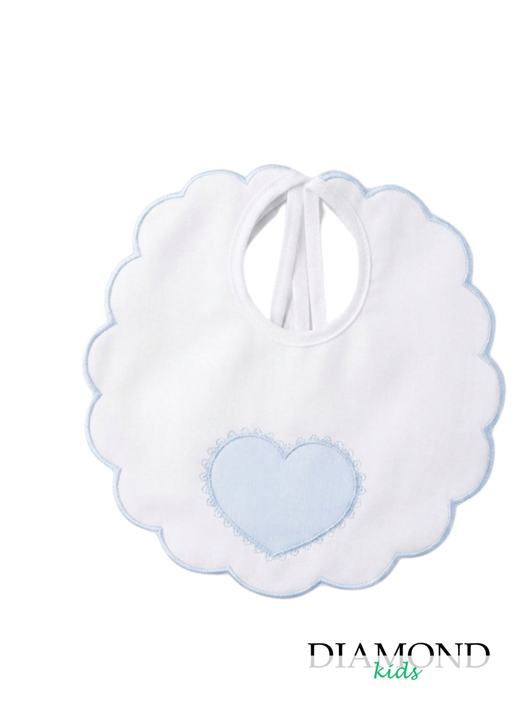 Bavetta Neonato Cuore celeste