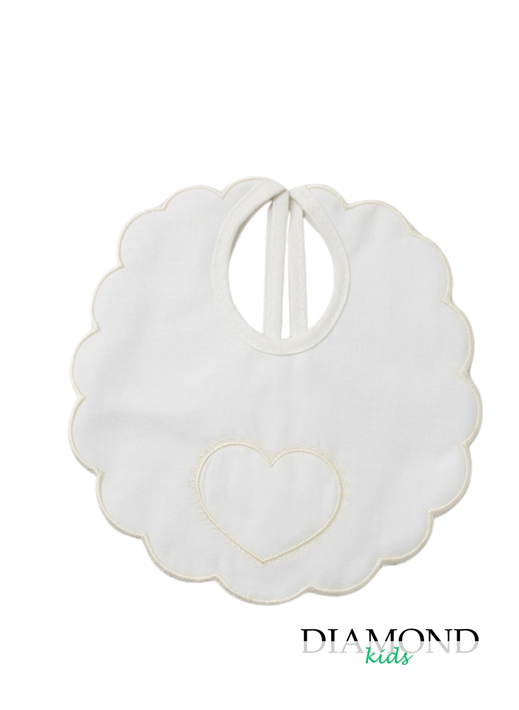 Bavetta Neonato Cuore crema