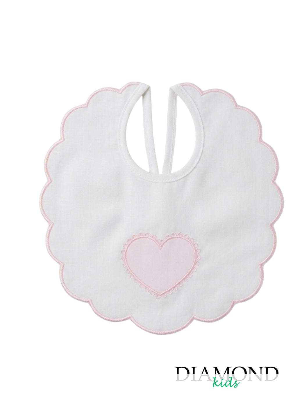 Bavetta Neonato Cuore rosa