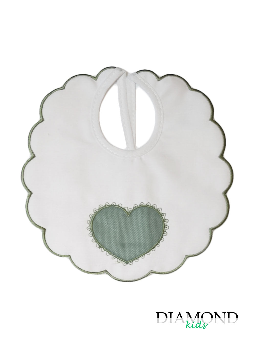 Bavetta Neonato Cuore verde