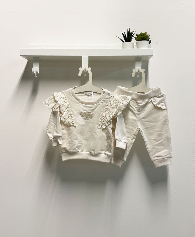 Completo Neonata Hearts beige