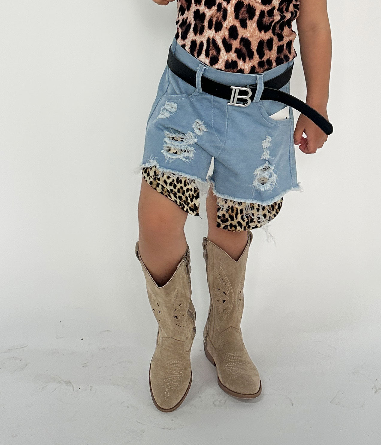 Shorts Neonata Denim animalier