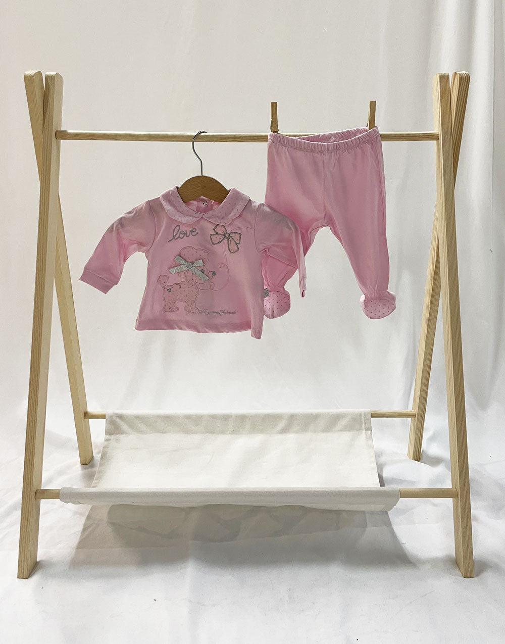 Pink Dog Baby Outfit