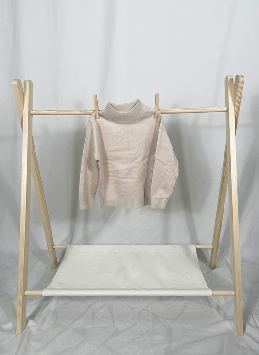 Chic Beige Baby Turtleneck Half-Neck