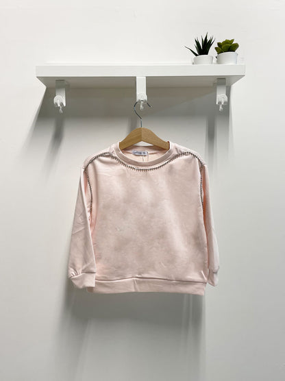Felpa Bambina Strass rosa