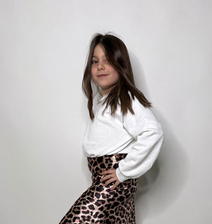 Felpa Bambina Strass bianca
