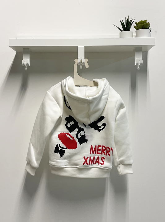 Merry Xmas Baby Sweatshirt White Hood
