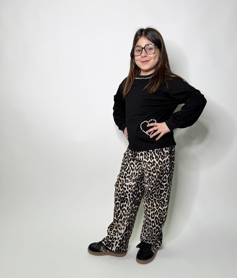 Jeans Bambina animalier largo