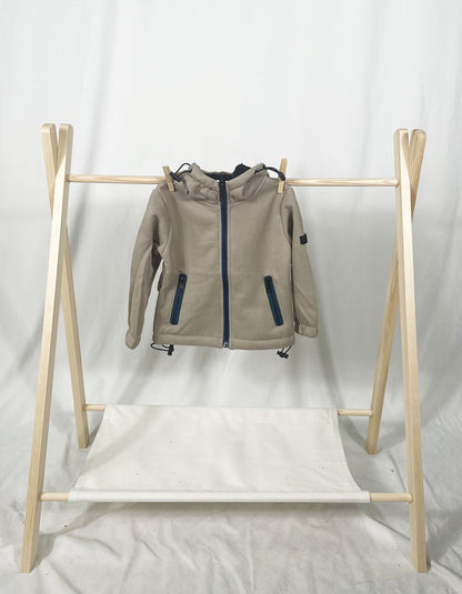 Beige fleece baby jacket sweatshirt