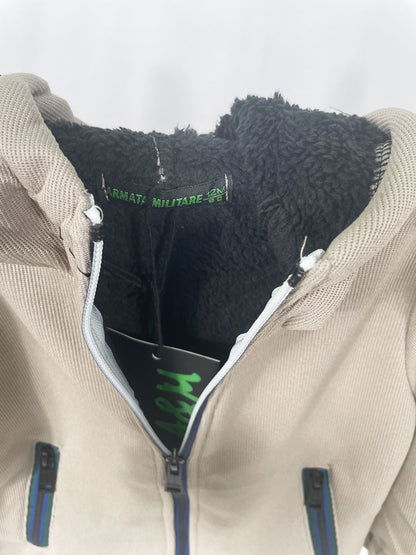 Beige fleece baby jacket sweatshirt