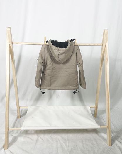 Beige fleece baby jacket sweatshirt