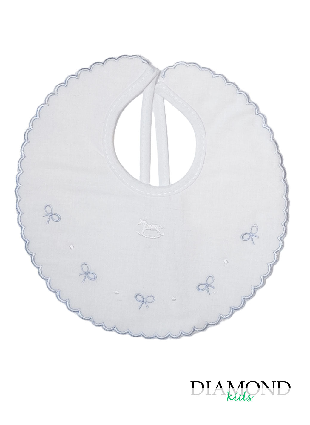 Bavetta Neonato Fiocchi bianca e celeste