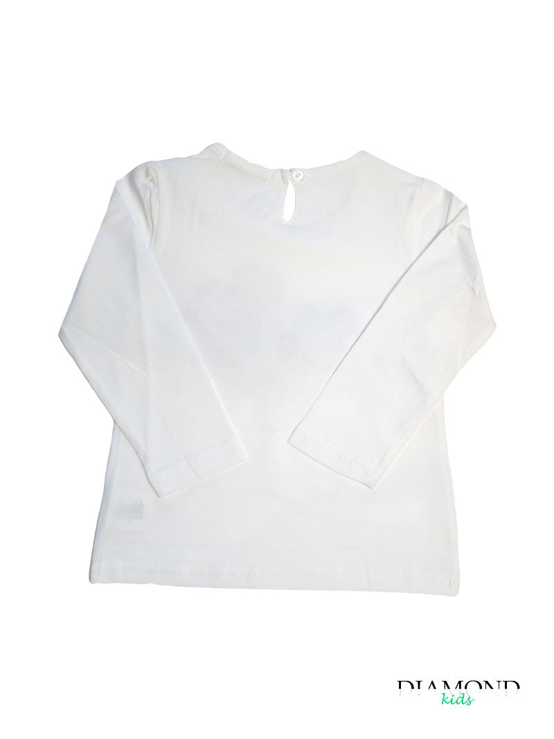 T-shirt Neonata bear fiocchi  bianca