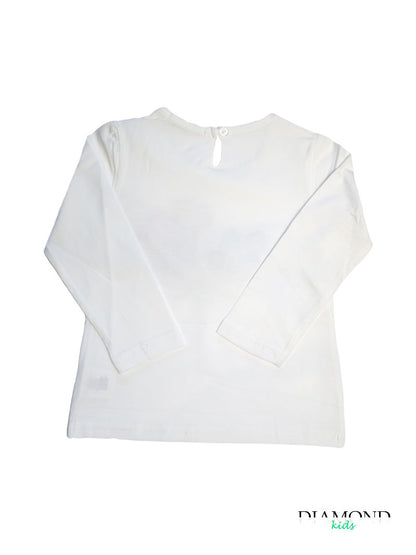 T-shirt Neonata bear fiocchi  bianca