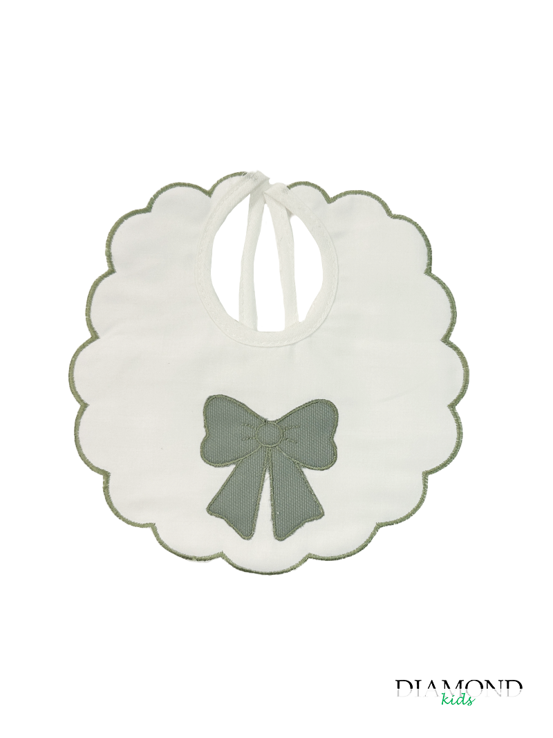 Bavetta Neonato Fiocco verde