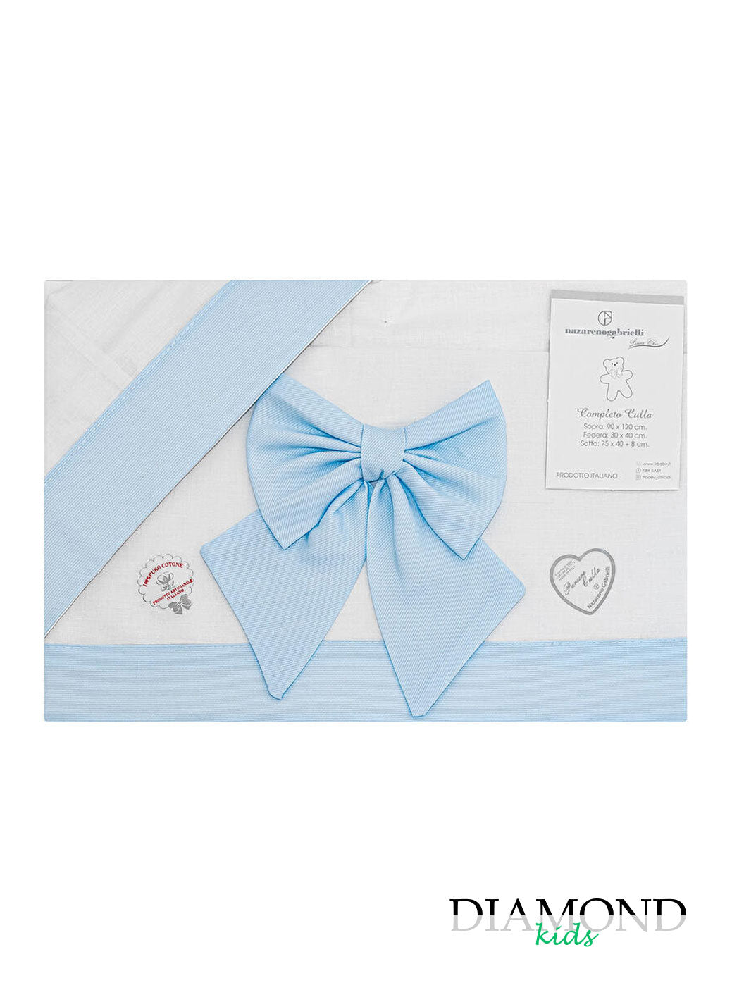 Set Lenzuolino Next to me fiocco azzurro