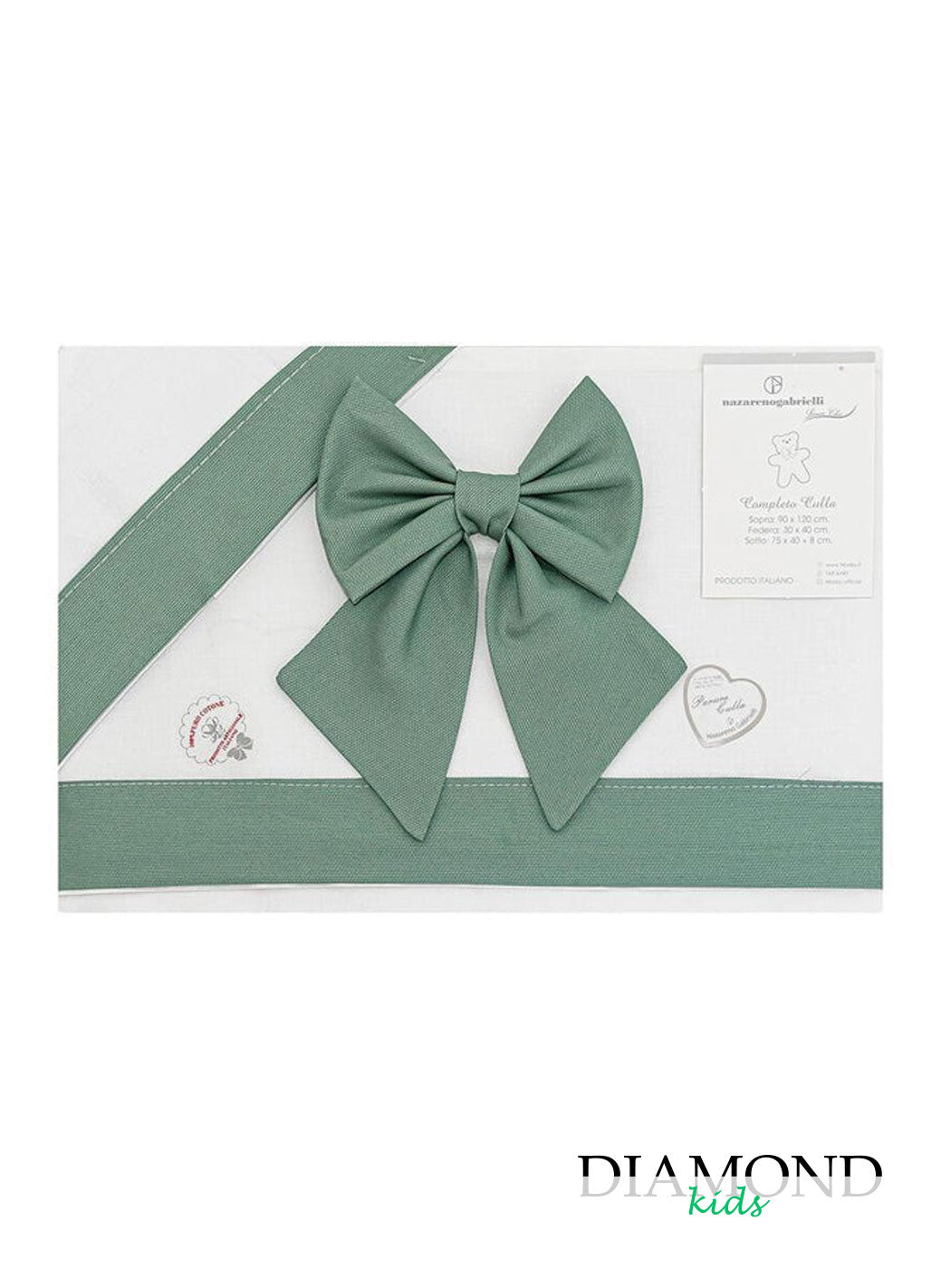 Set Lenzuolino Next to me fiocco verde