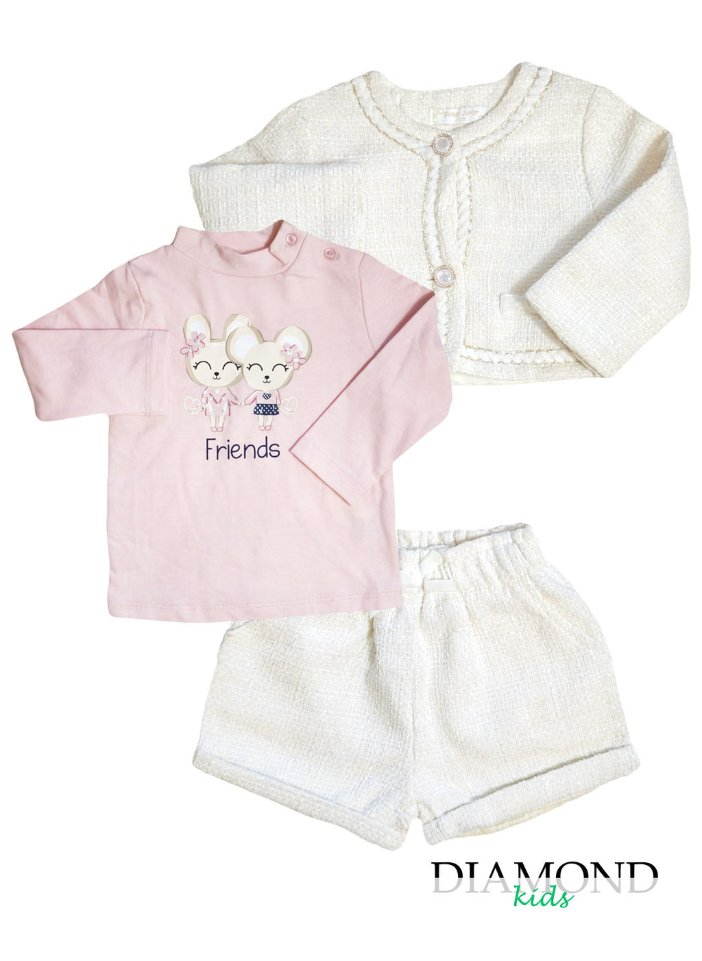 Completo Neonata Baby chic panna