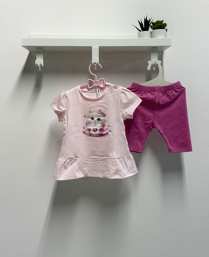 Completo Neonata Gattino rosa