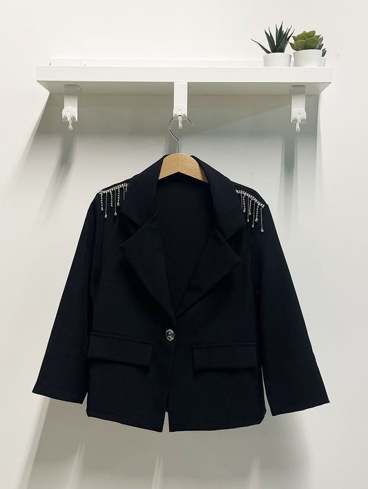 Black Sparkling Girls Jacket