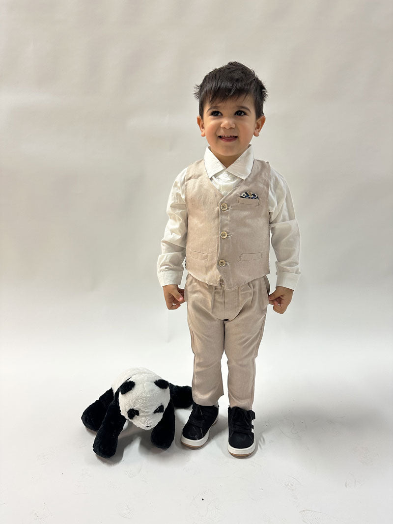 Completo Neonato Gilet beige