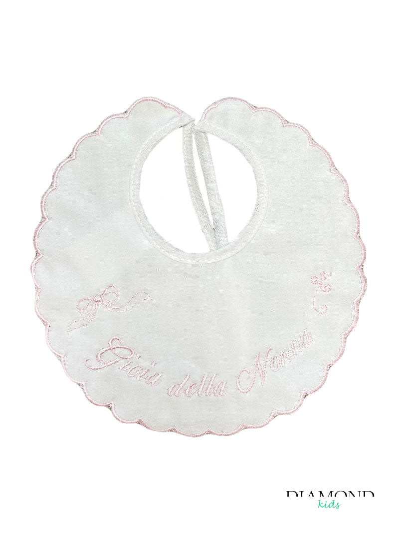 Bavetta Neonato Gioia della nonna rosa