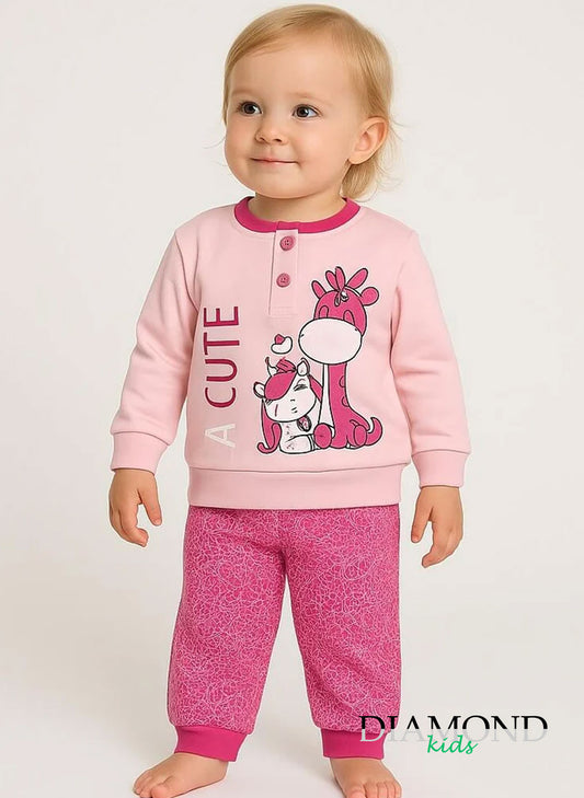 Pigiama Neonata Giraffa rosa