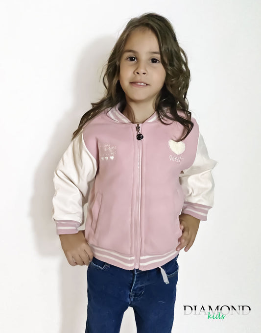 Giubbino Neonata College Rosa