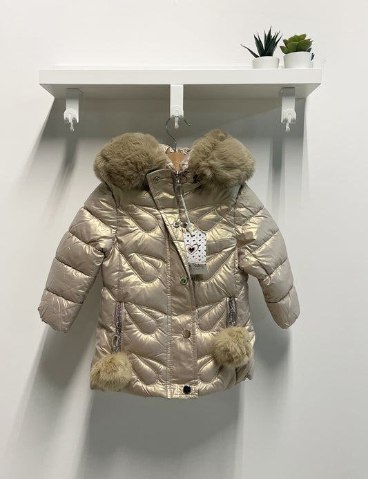 Newborn Champagne Ponpon Jacket
