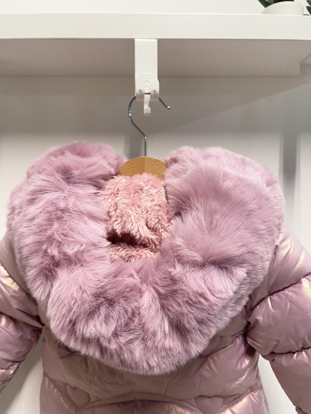 Baby Girl Jacket Pink Pom Pom Hearts