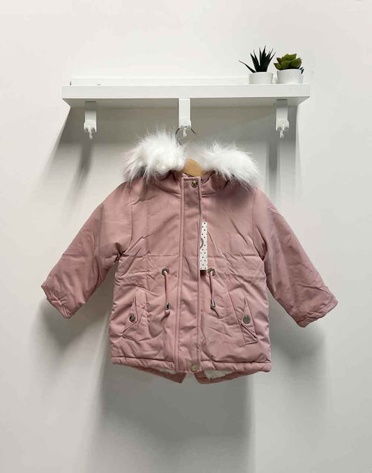Pink Fur Parka Jacket for Girls
