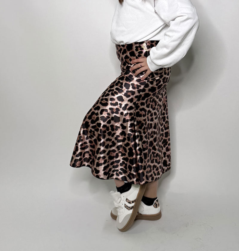 Gonna Bambina Jungle longuette raso