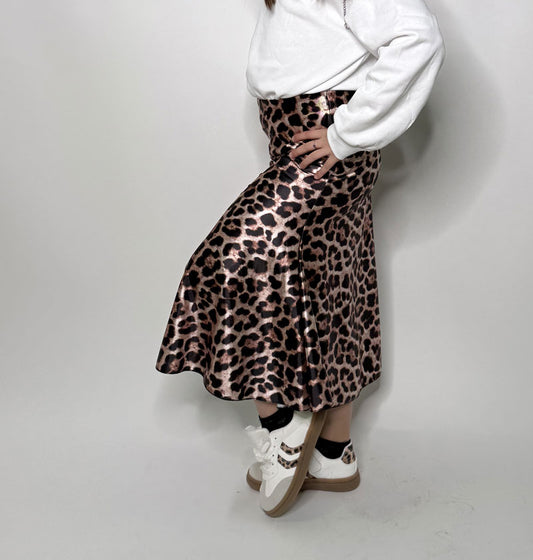 Gonna Bambina Jungle longuette raso
