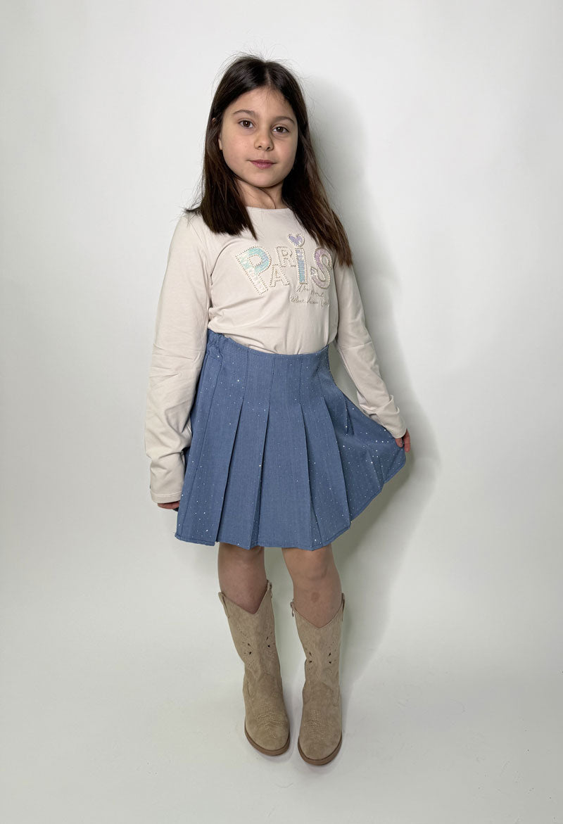 Gonna Bambina Sparkling blu denim