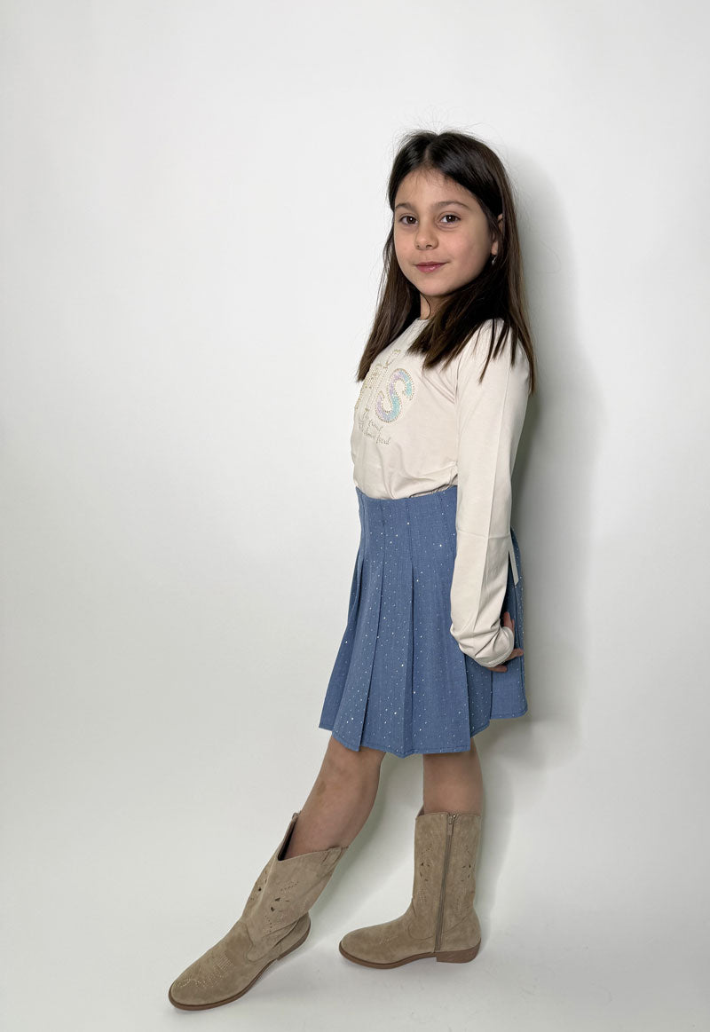 T-shirt Bambina Paris beige