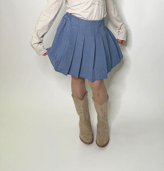 Gonna Bambina Sparkling blu denim