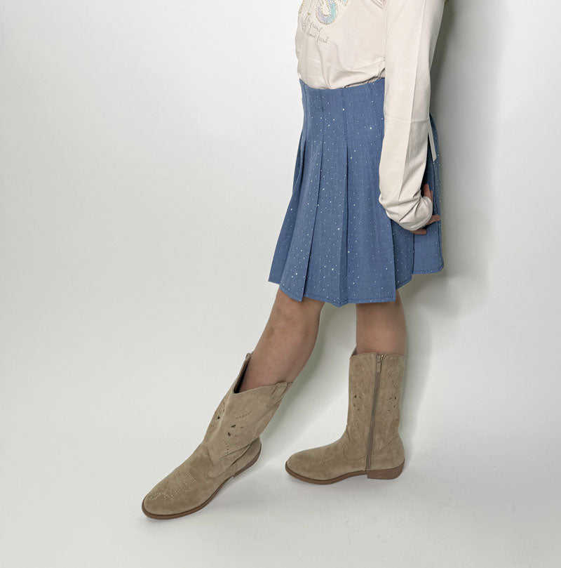 Gonna Bambina Sparkling blu denim