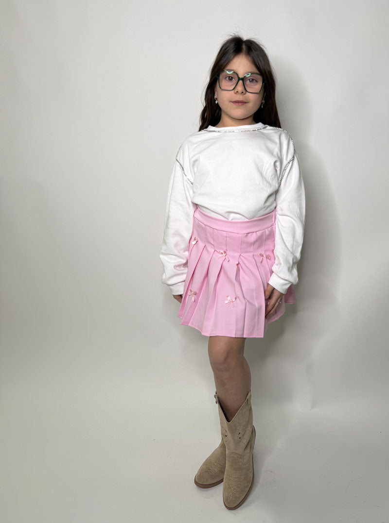 Gonna Bambina fiocchi rosa