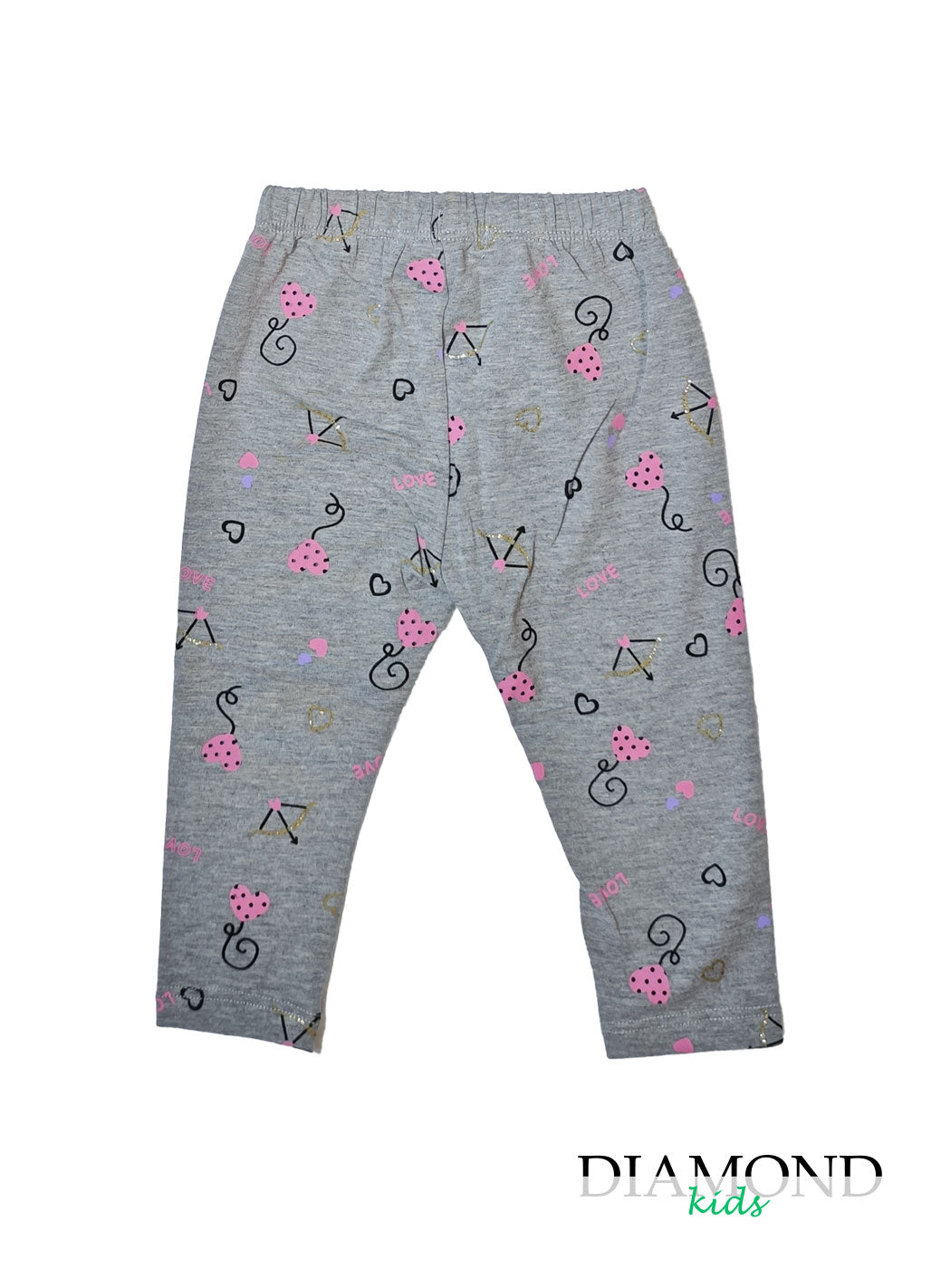 Leggins Neonata Love grigio