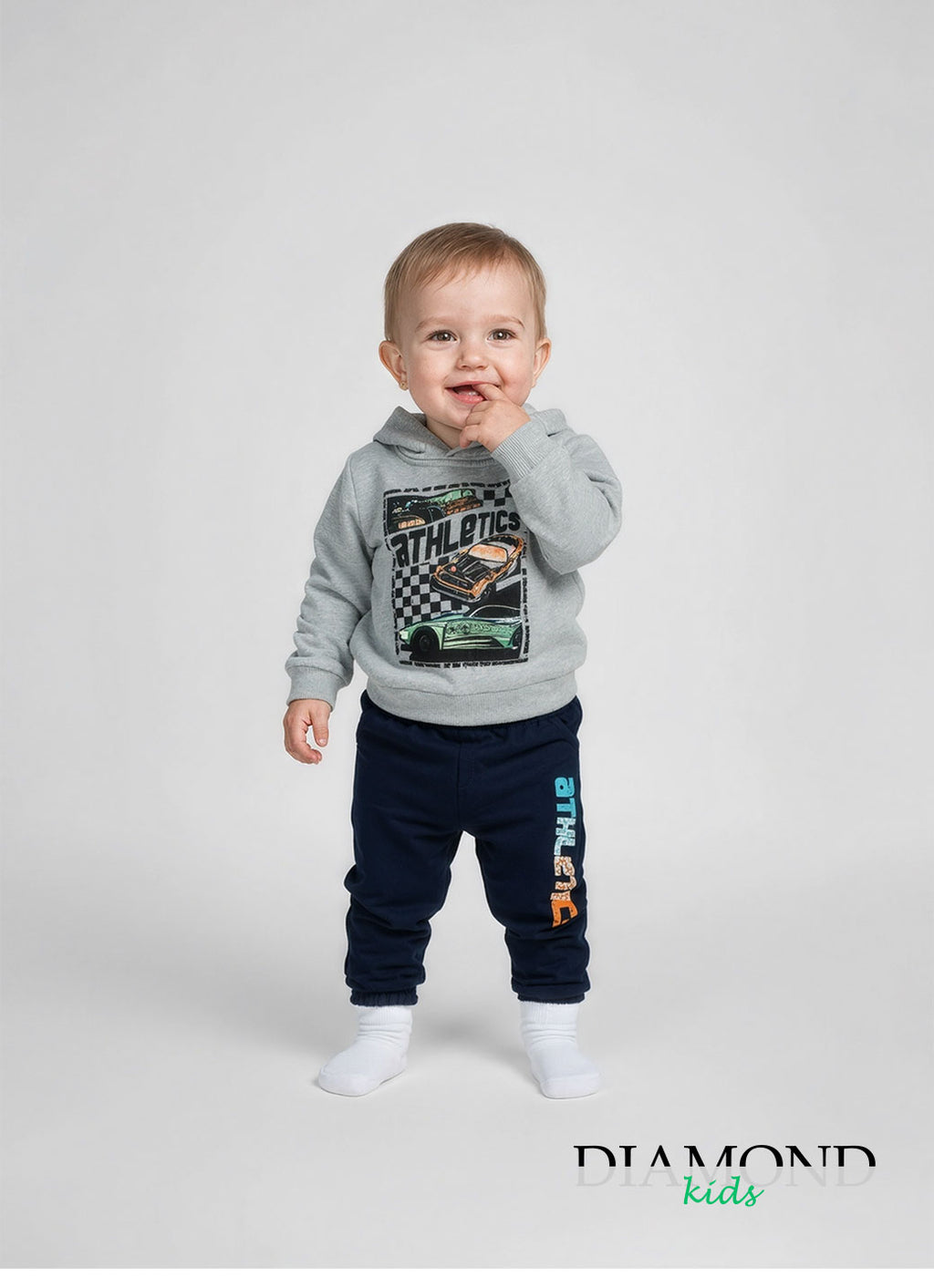 Completo Neonato Cars grigio